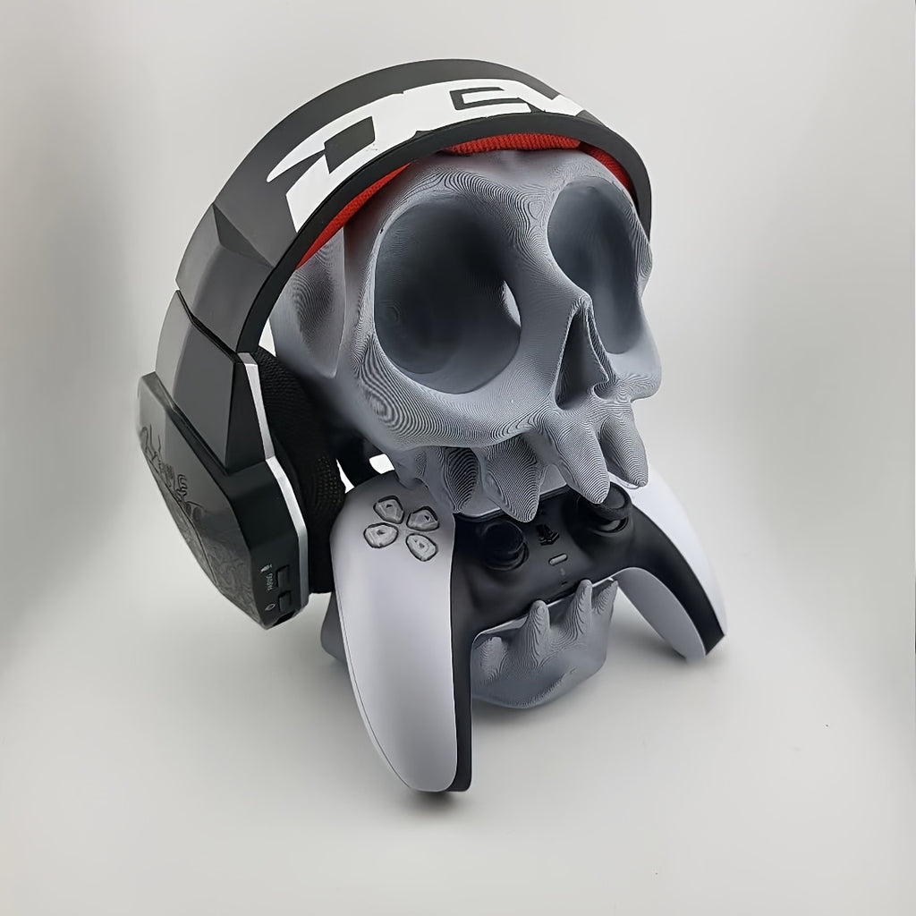 Suporte Caveira Gaming para Headset e Comandos PS5/PS4