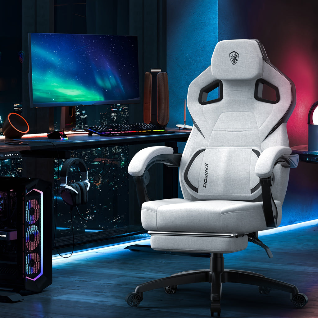🪑Cadeira Gamer Ergonômica GOOSEA com Apoio para os Pés – Reclinável, Design Racing, Suporte Lombar e Cabeça Ajustável, Capacidade 136 kg