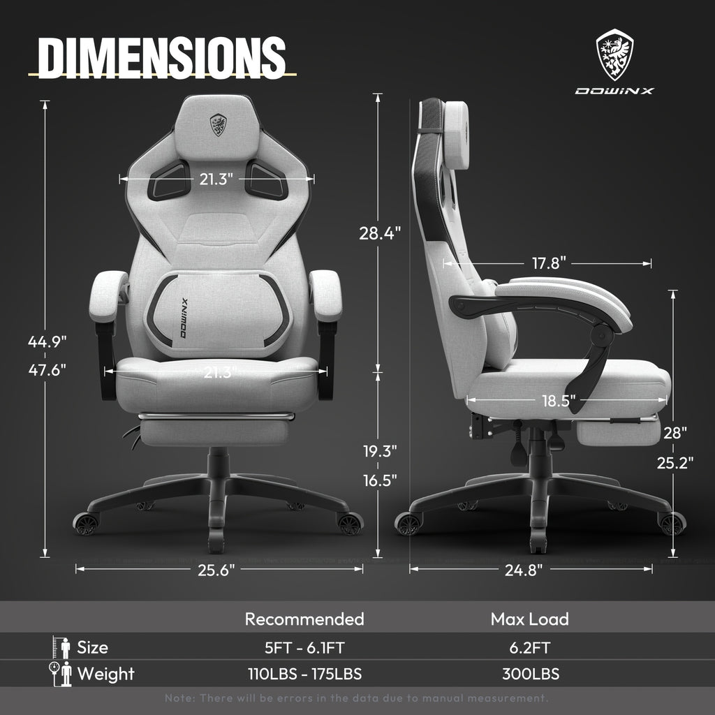 🪑Cadeira Gamer Ergonômica GOOSEA com Apoio para os Pés – Reclinável, Design Racing, Suporte Lombar e Cabeça Ajustável, Capacidade 136 kg