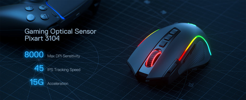 🎮 Redragon M612 PRO – Mouse Gamer RGB Wireless/Wired (11 Botões Programáveis, 8200 DPI)