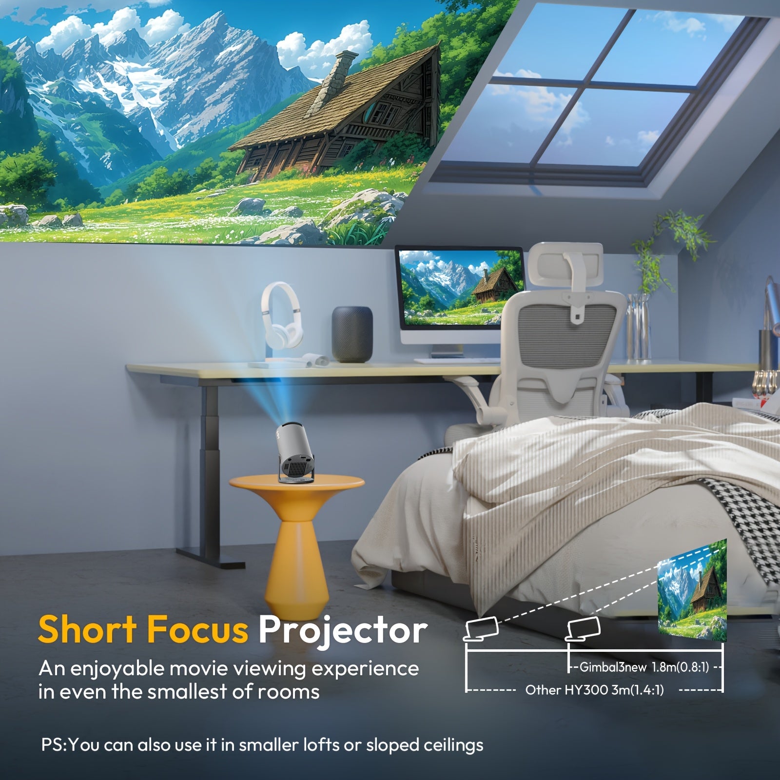 🎥 XGODY HY 300 Projetor Inteligente com Android 11 | Suporte 4K | Mini Projetor Portátil para Cinema em Casa