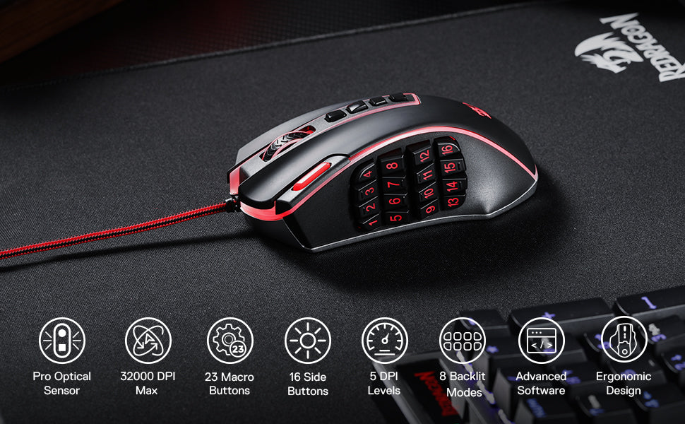 🐉 Redragon M990 MMO Gaming Mouse – Potência, Precisão e Controle Total