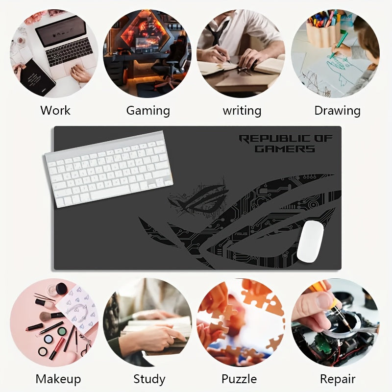 🖱️ Mouse Pad Gamer Grande com Design de Placa de Circuito – Base Antiderrapante e Superfície Lavável! ⚡