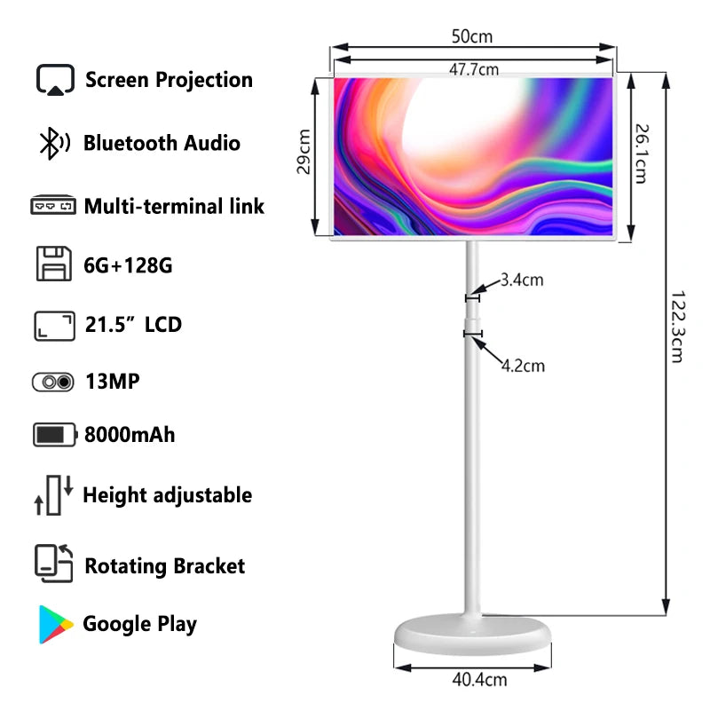 Smart TV Portátil Android de 21,5 Polegadas
