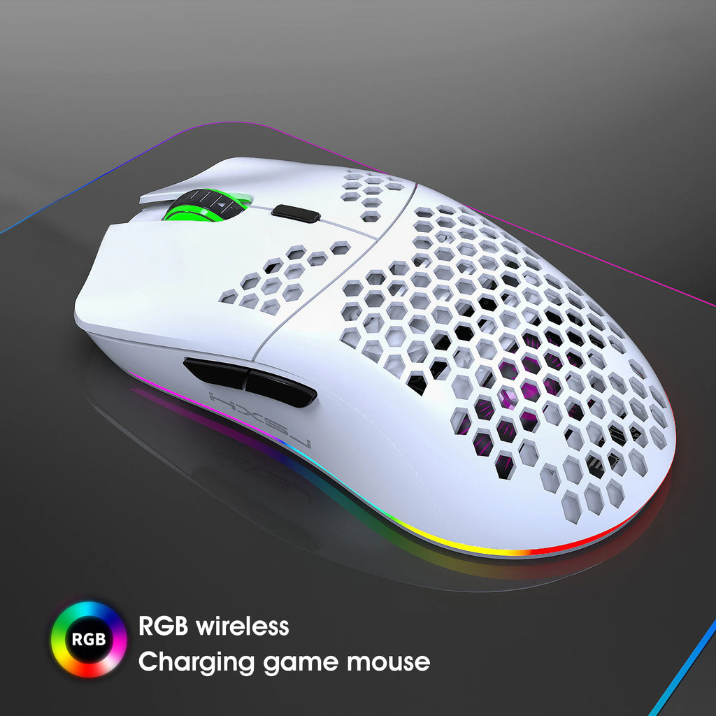 Mouse Gamer Sem Fio RGB Recarregável 3600 DPI – Alta Precisão e Estilo