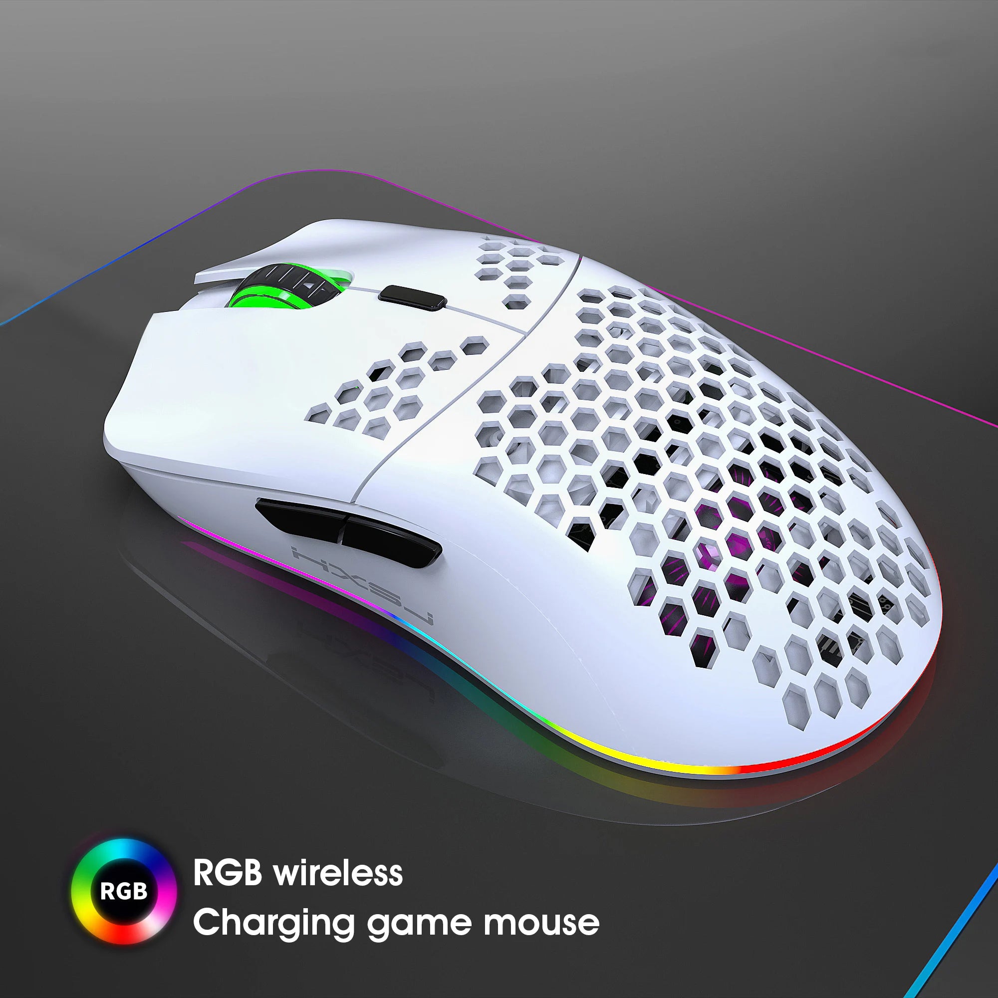 Mouse Gamer Sem Fio RGB Recarregável 3600 DPI – Alta Precisão e Estilo