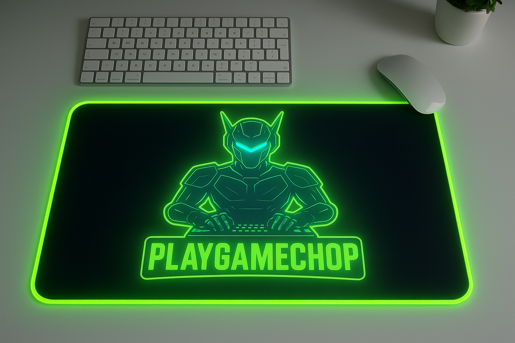 Exclusive PLAYGAMECHOP Gaming Mat | Limited Edition Neon 