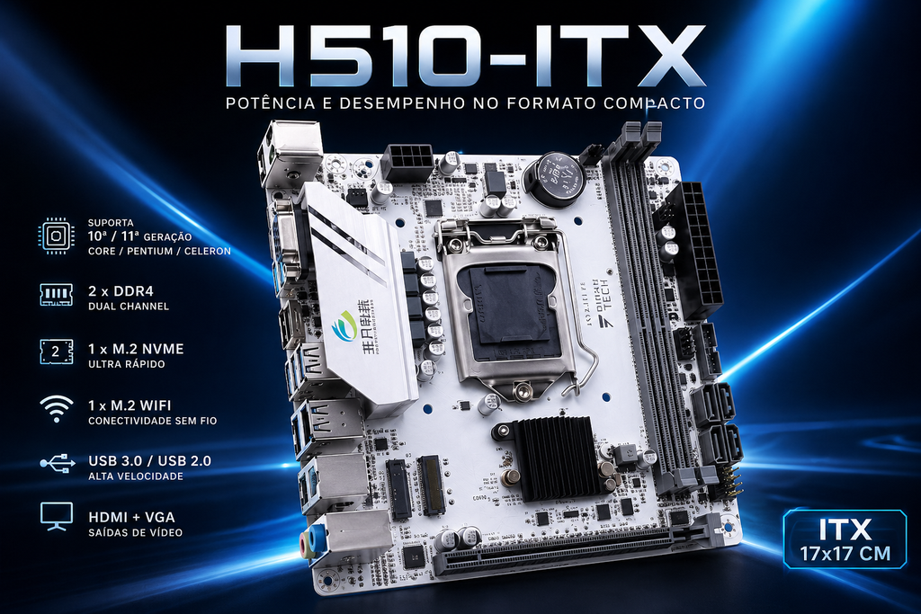 PLACA-MÃE H510M / H510-ITX — POTÊNCIA, VELOCIDADE E CONFIABILIDADE!