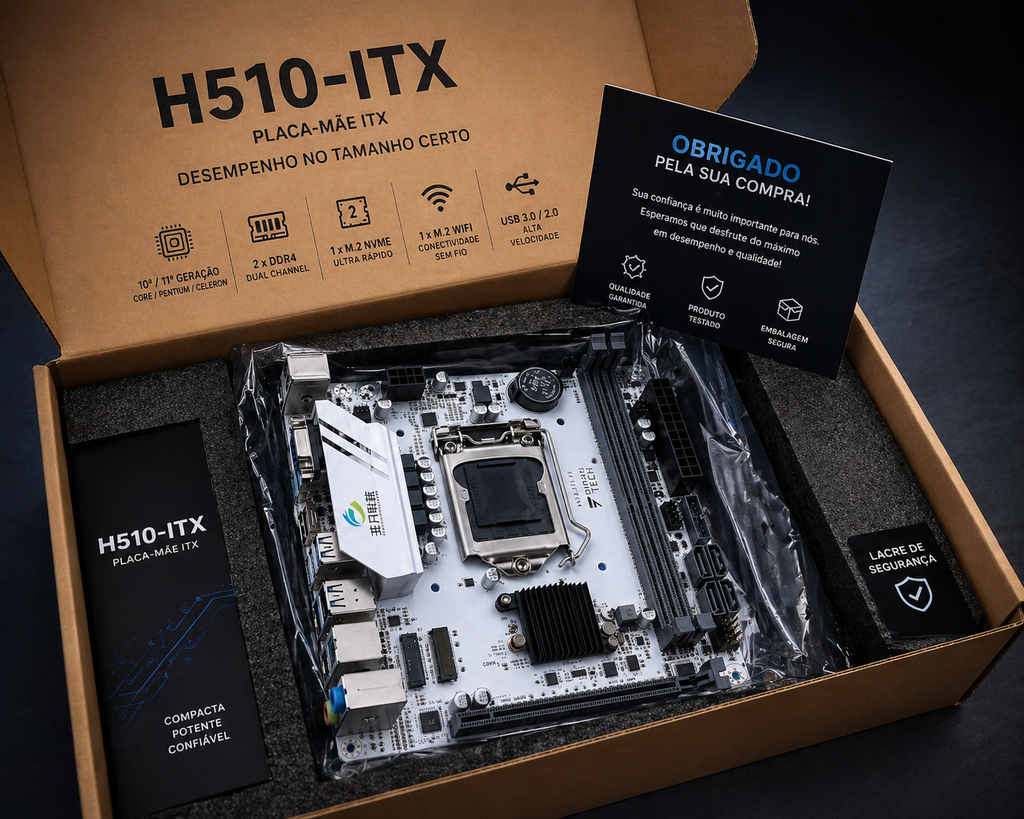PLACA-MÃE H510M / H510-ITX — POTÊNCIA, VELOCIDADE E CONFIABILIDADE!