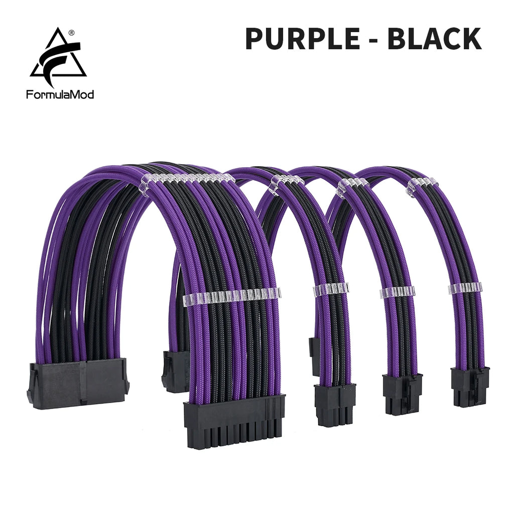 Kit de Cabos Extension FormulaMod NCK2 – Sleeved Premium 300mm (ATX / CPU / GPU)