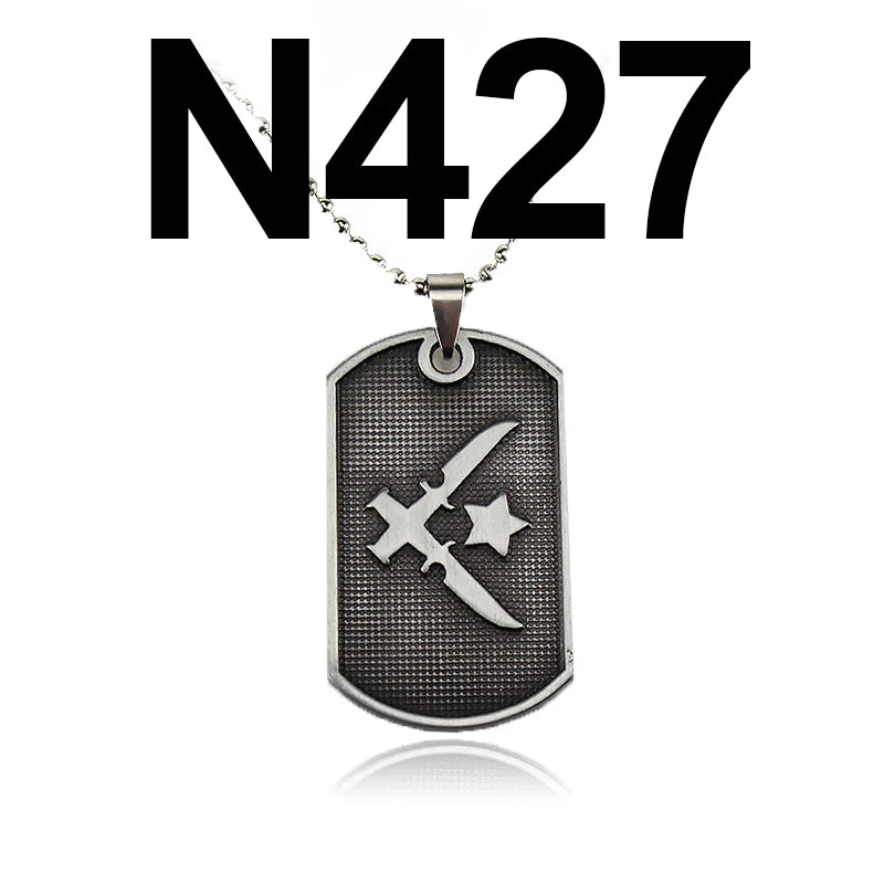Colar Dog Tag CS:GO Counter-Strike | Pingente Gamer Prateado em Liga de Zinco | Acessório Unissex Estilo Militar