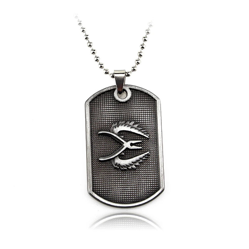 Colar Dog Tag CS:GO Counter-Strike | Pingente Gamer Prateado em Liga de Zinco | Acessório Unissex Estilo Militar