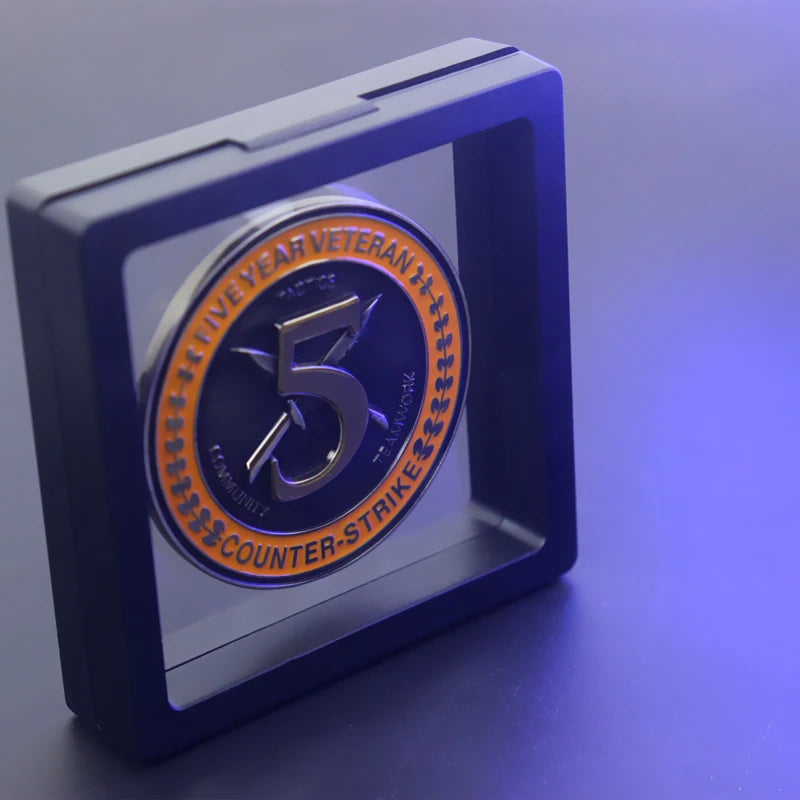 Moeda Comemorativa CS:GO Five Year Veteran Coin | Medalha Colecionável Counter-Strike 5 Anos | Metal Premium Cobre Zincado | Edição Limitada Oficial | Presente Gaming