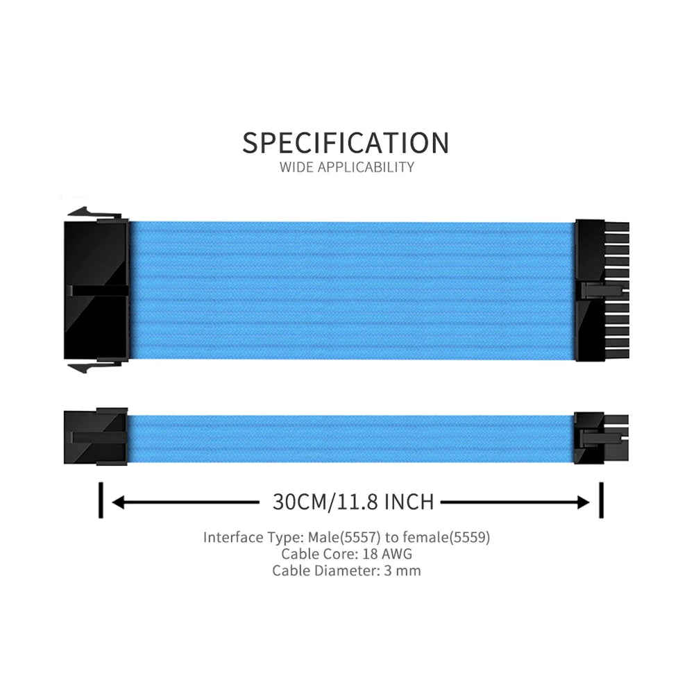 Kit de Cabos Extension FormulaMod NCK2 – Sleeved Premium 300mm (ATX / CPU / GPU)