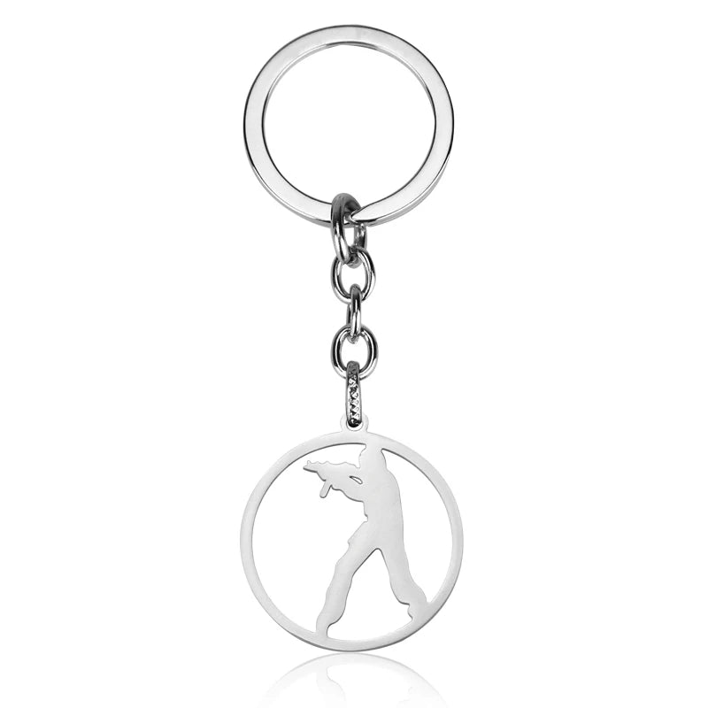 Colar Dog Tag CS:GO Counter-Strike | Pingente Gamer Prateado em Liga de Zinco | Acessório Unissex Estilo Militar