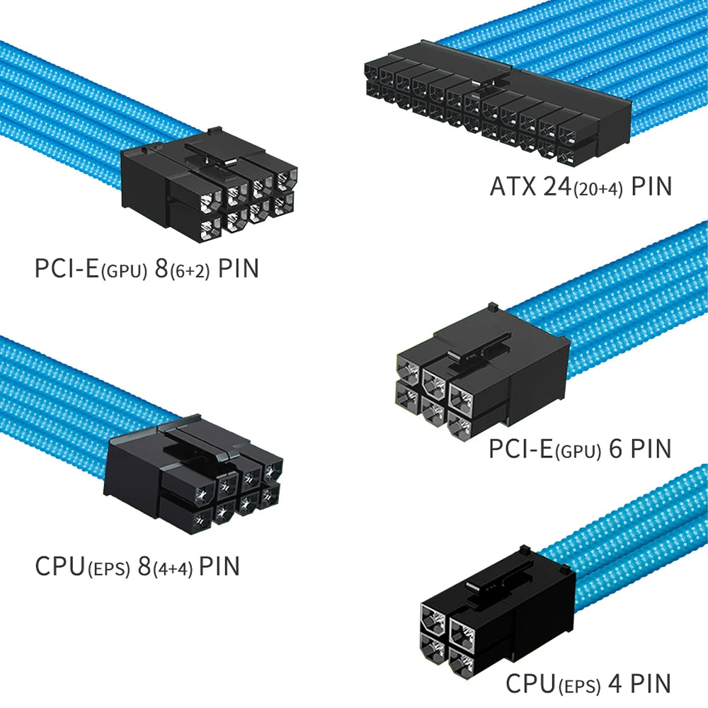 Kit de Cabos Extension FormulaMod NCK2 – Sleeved Premium 300mm (ATX / CPU / GPU)