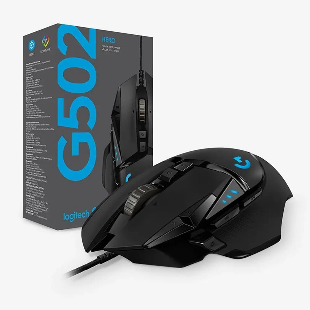 Mouse Gamer Logitech G502 HERO com Fio – 16.000 DPI | Alta Precisão E-sports