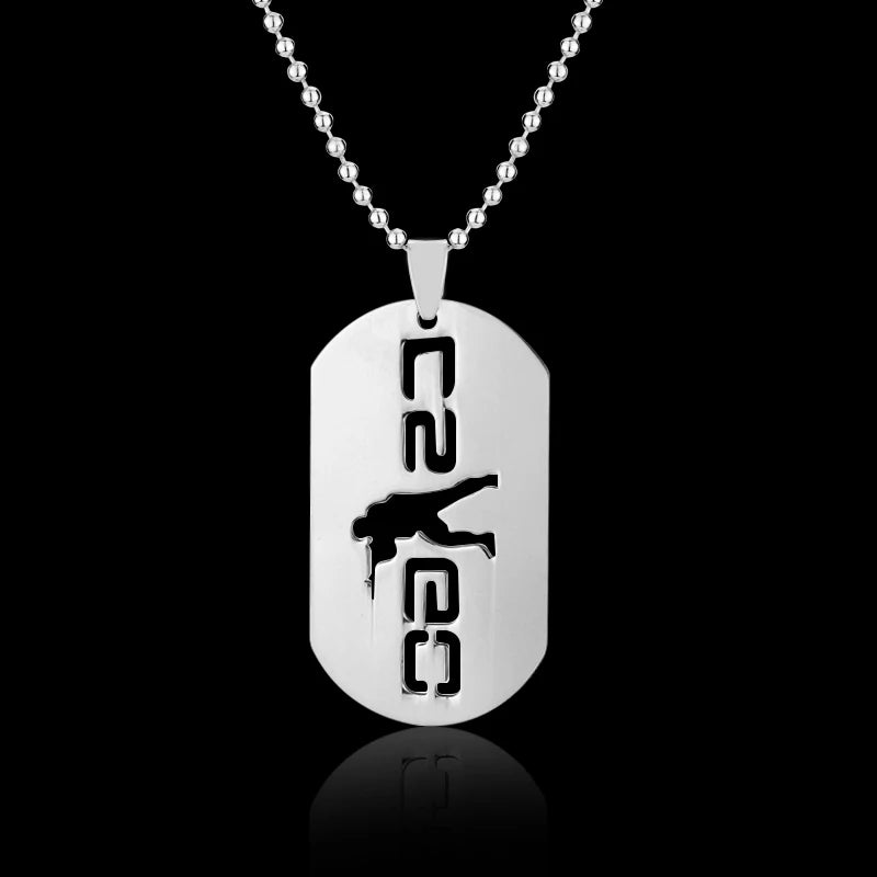 Colar Dog Tag CS:GO Counter-Strike | Pingente Gamer Prateado em Liga de Zinco | Acessório Unissex Estilo Militar