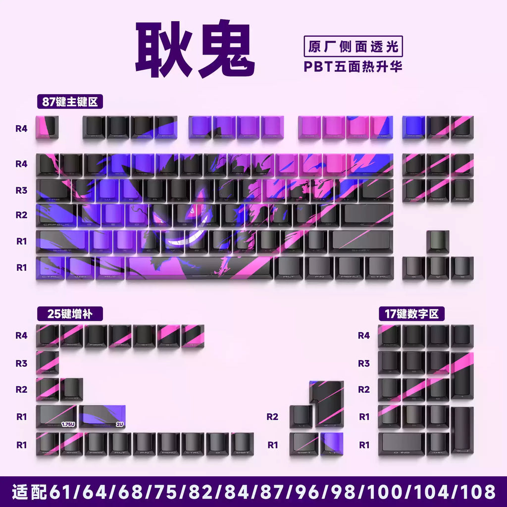 GENGAR PBT KEYCAPS — TRANSFORMA O TEU TECLADO