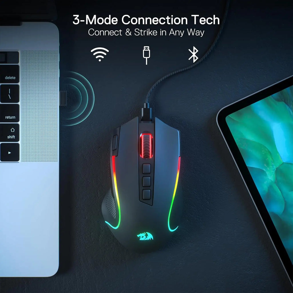 🎮 Redragon M612 PRO – Mouse Gamer RGB Wireless/Wired (11 Botões Programáveis, 8200 DPI)