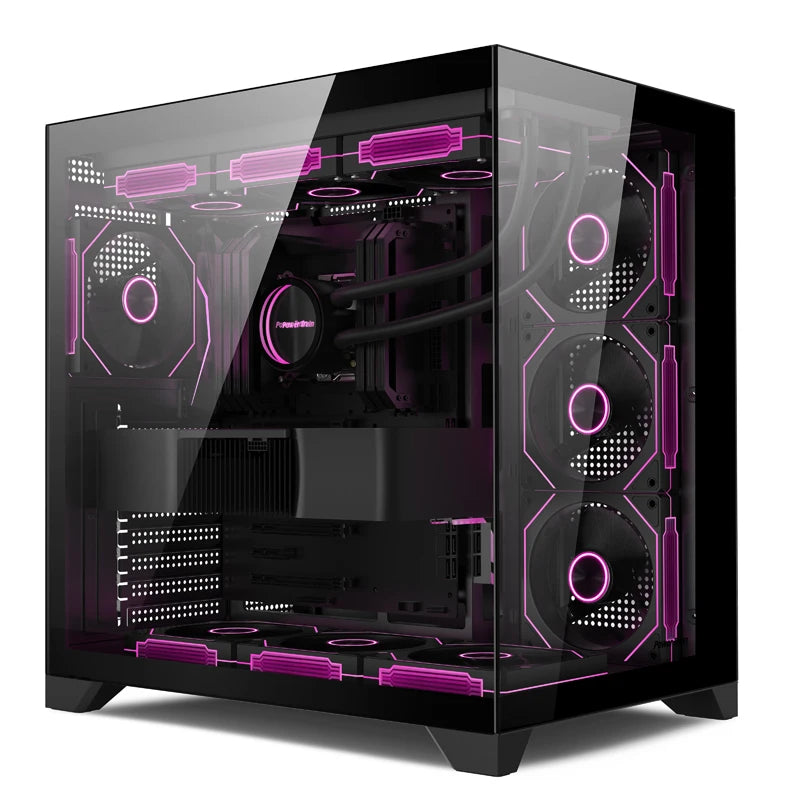 Power Train Dreamland PRO – Gabinete Gamer ATX com Vidro Duplo e Refrigeração Líquida