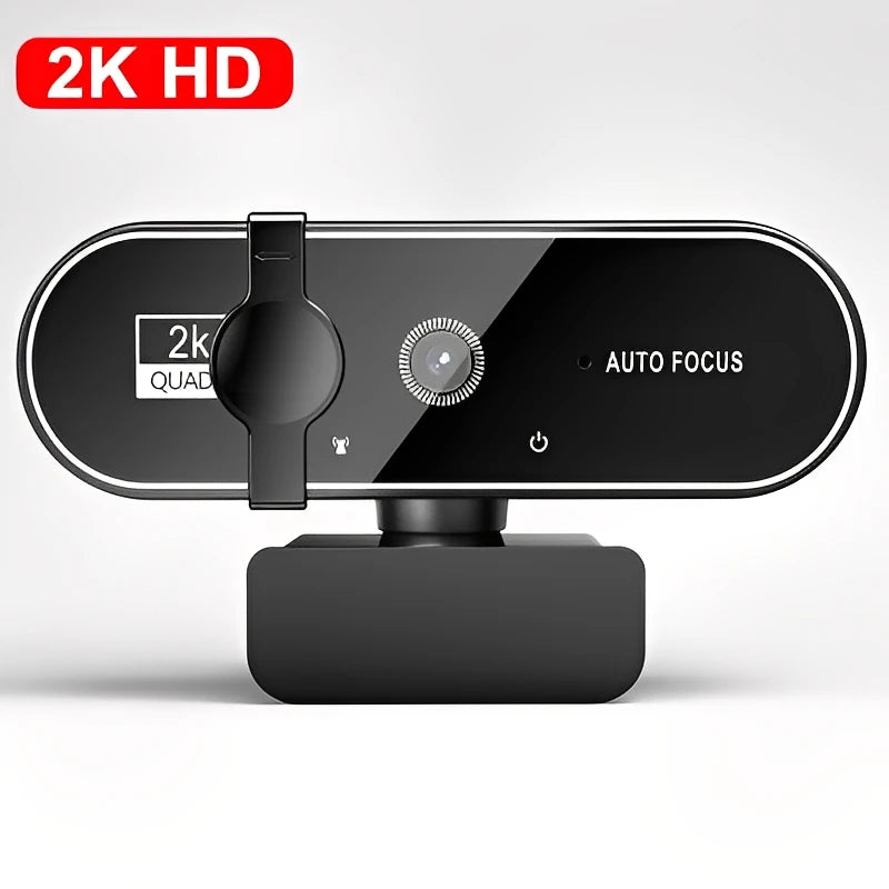 Webcam 4K HD com Microfone – Autofocus Ultra Nítido