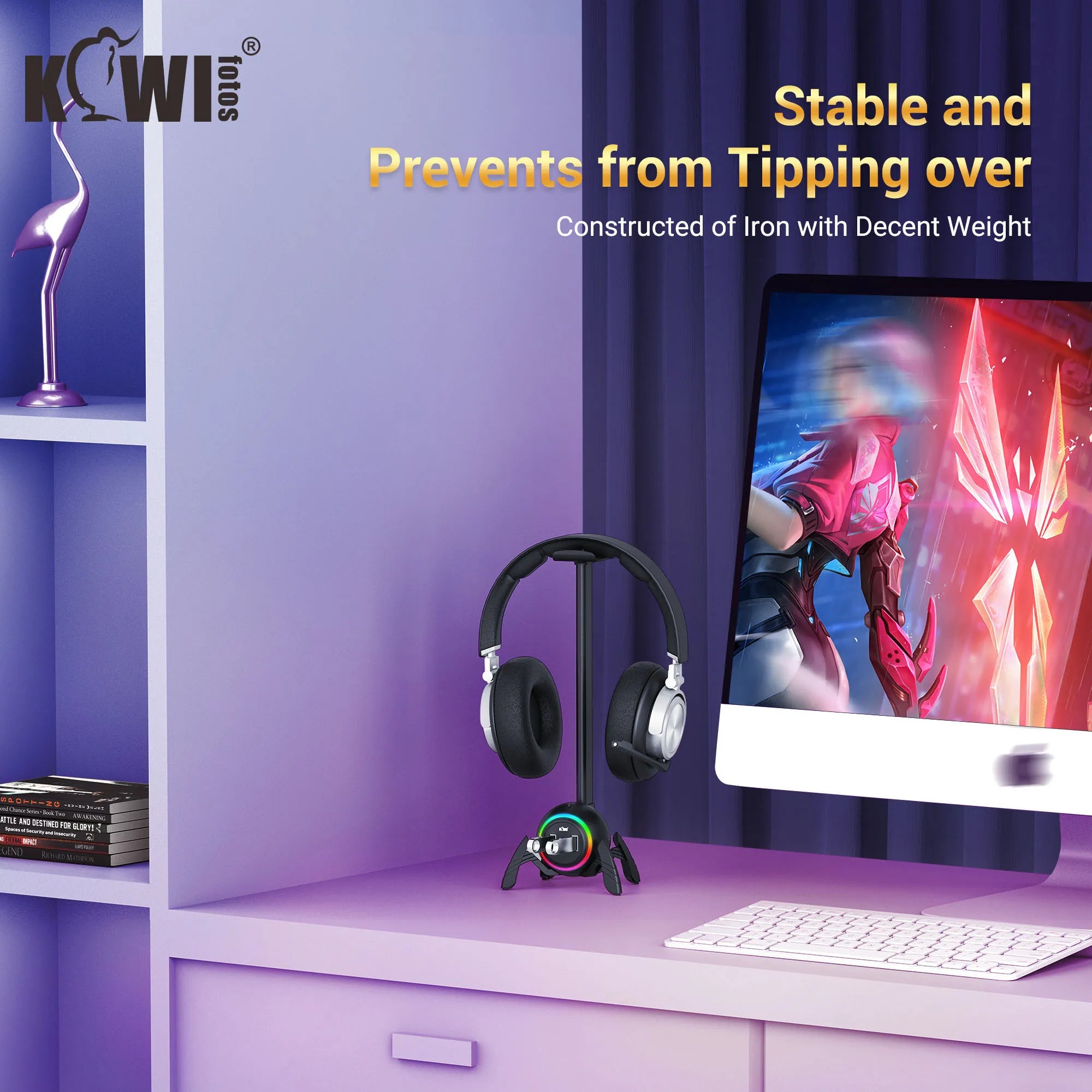 🎧🕷️ Suporte para Headset Spider RGB – Transforme sua Mesa Gamer em um Show de Luzes! 🕷️🎧