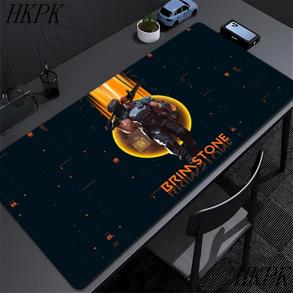 Mouse Pad Gamer Valorant XXL 90x40cm | Tapete Gaming Extended com Bordas Costuradas | Base Borracha Natural Antiderrapante | Superfície HD Impermeável | Compatível Óptico e Laser | Teclado e Mouse