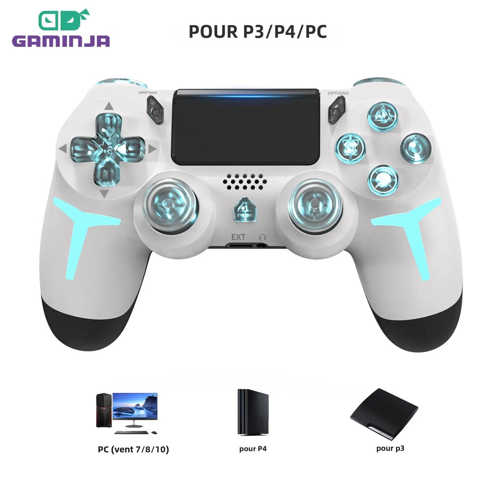 🎮 GAMINJA P412 — Wireless RGB Controller for PS4 / PS3 / PC 🎮
