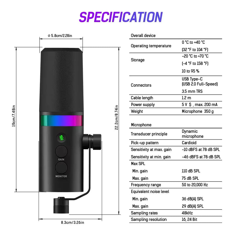🎧 MovingMic NV7 – Microfone Profissional USB/XLR para Streaming, Podcast e Gaming