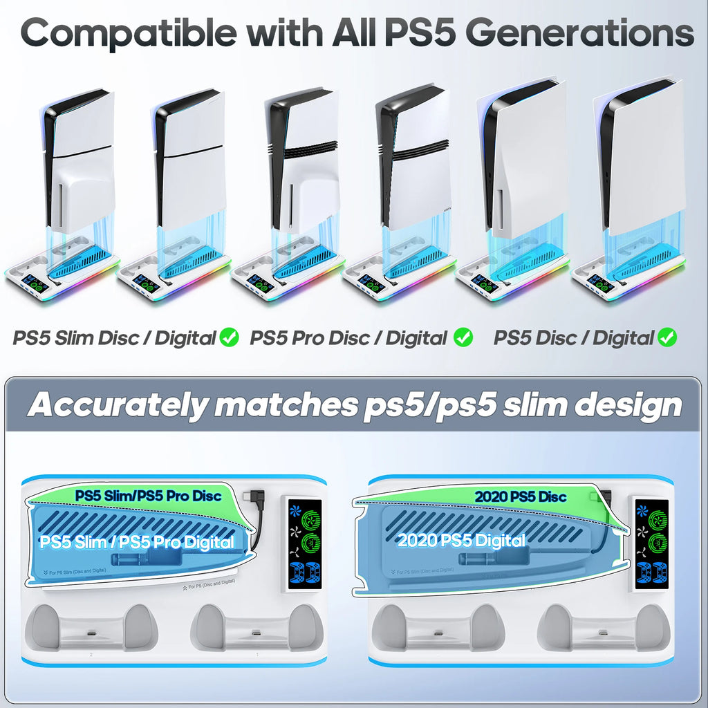 OIVO Multifunctional Base for PS5 ⚡🎮 | Cooling, Organization, and Charging in One Product