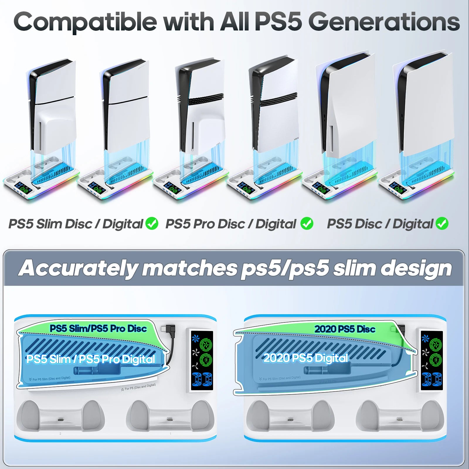 OIVO Multifunctional Base for PS5 ⚡🎮 | Cooling, Organization, and Charging in One Product