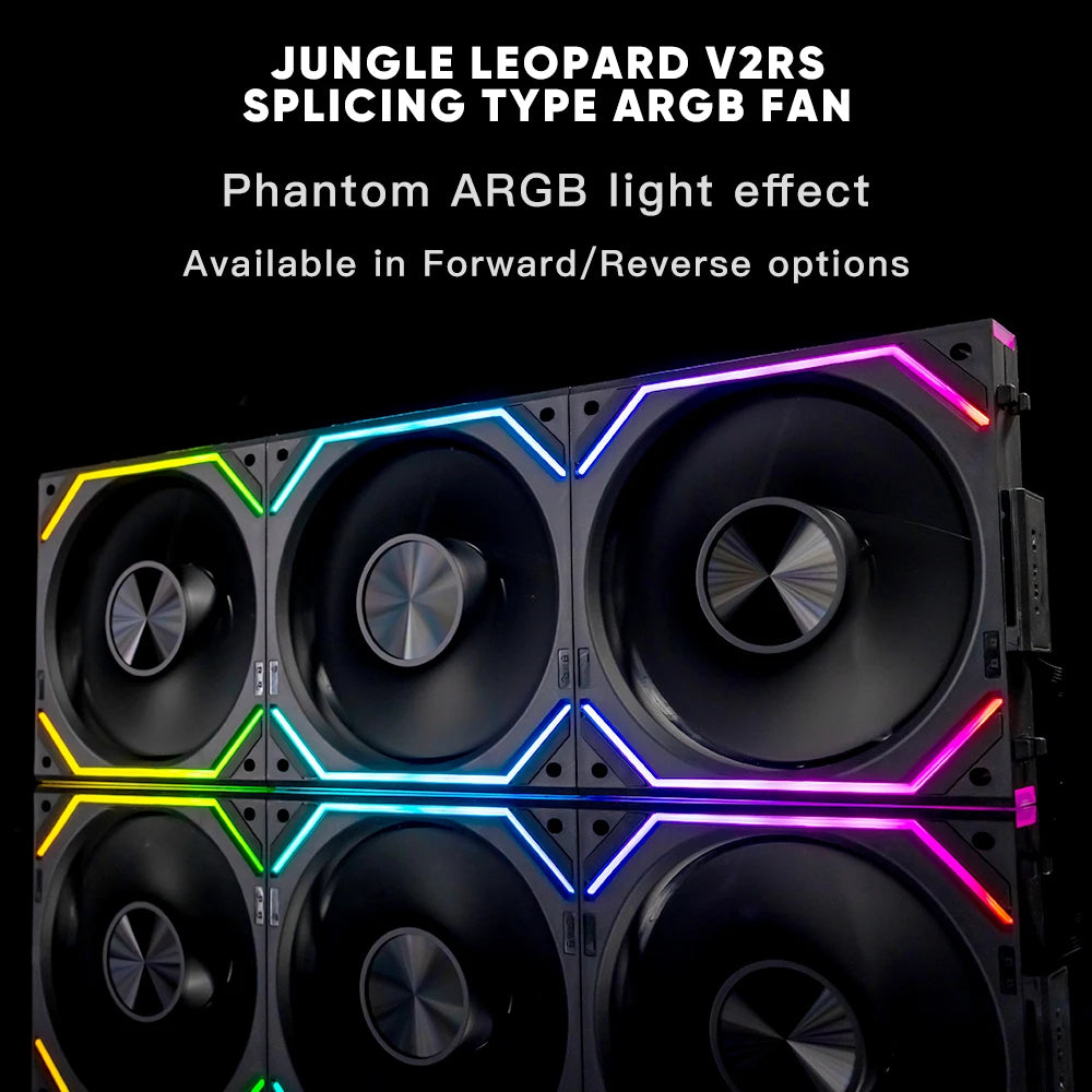 🔥 Jungle Leopard Interstellar V2RS – Kit 3x Ventoinhas ARGB 120mm 🔥