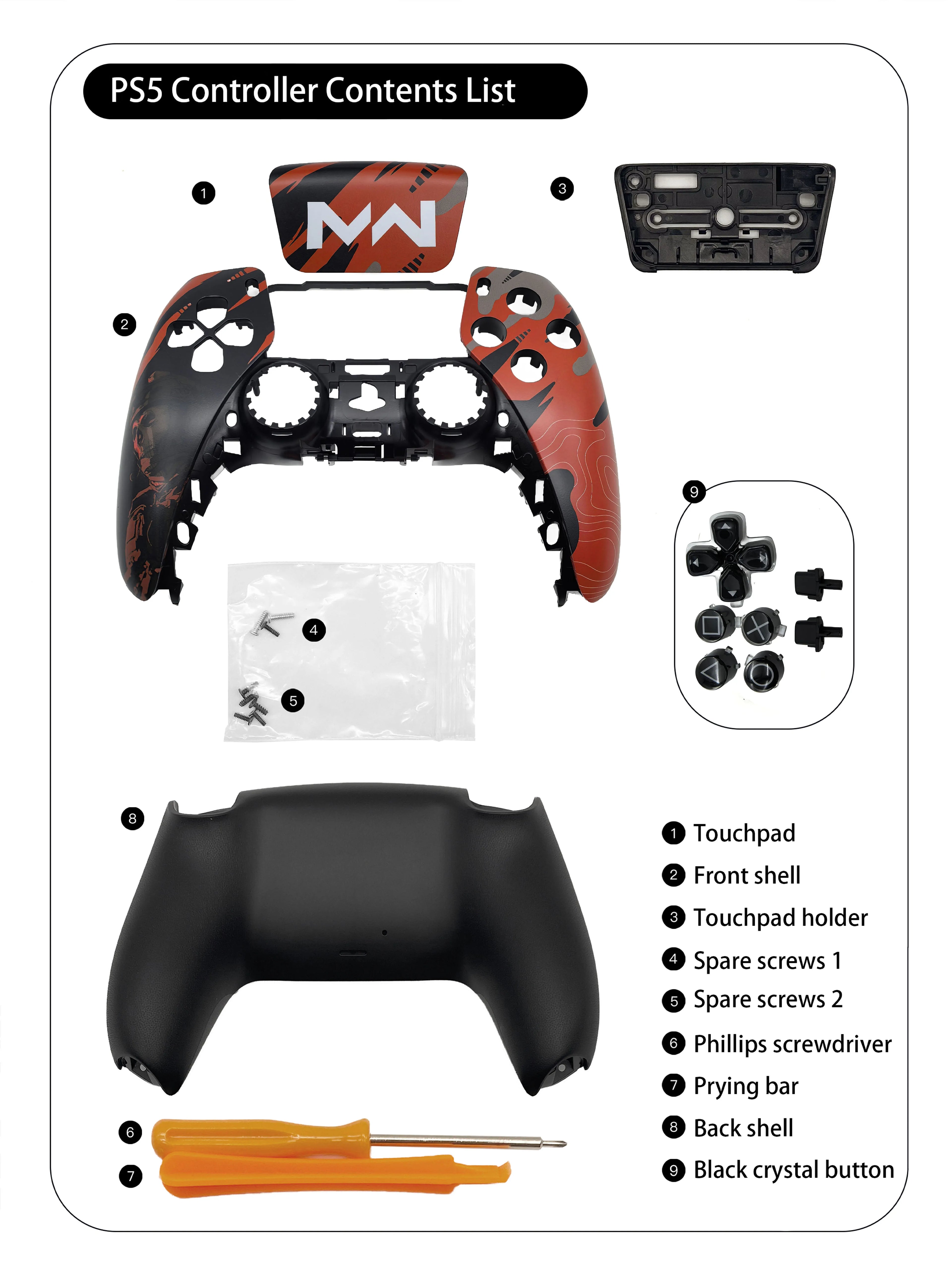 BO5 Call of Duty Front Shell for PS5 