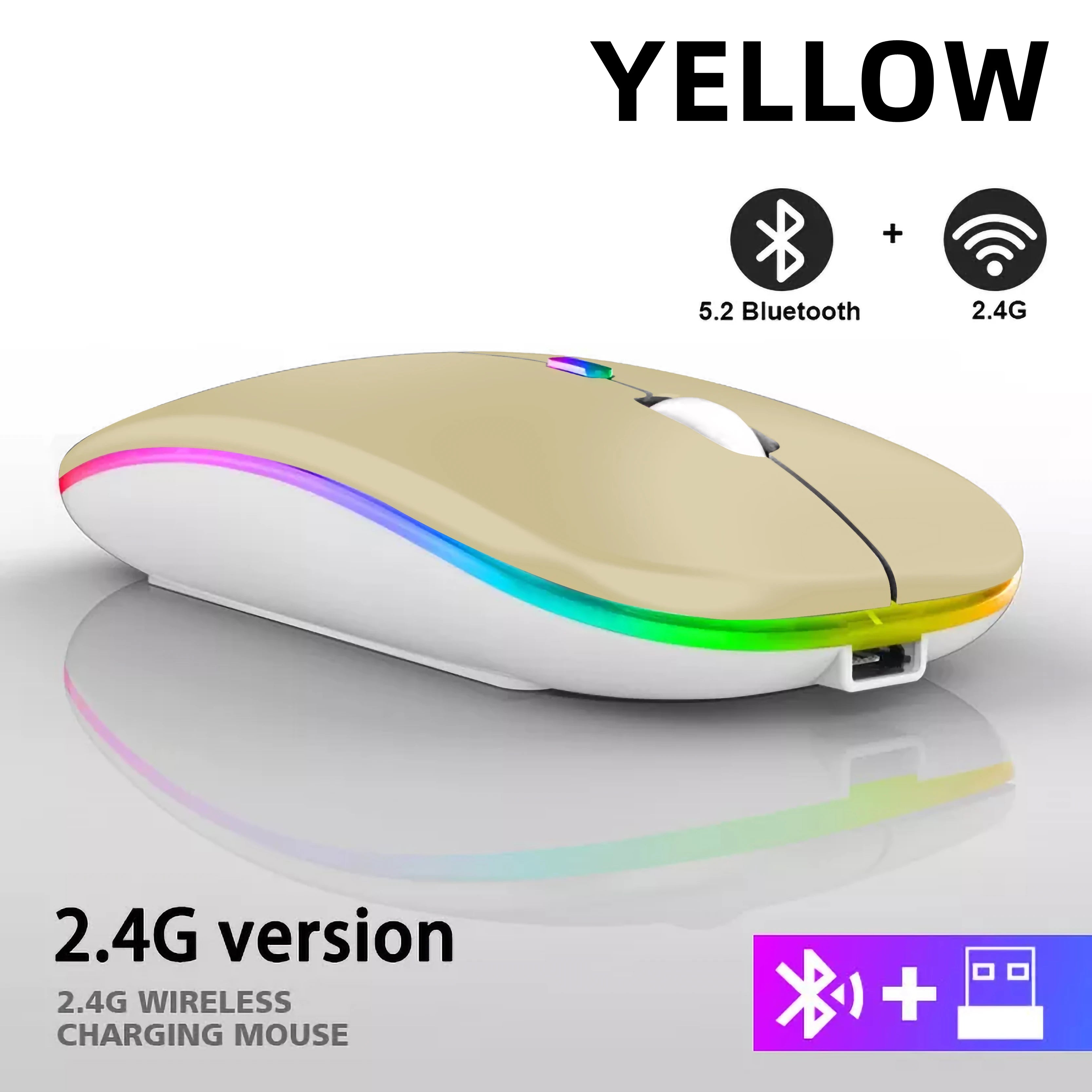 🔥 Mouse Sem Fio Recarregável Dual Mode – Bluetooth + 2.4GHz | RGB | Ultra Slim | 1600 DPI 🔥