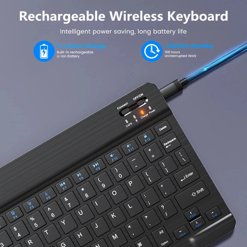 Teclado Bluetooth Sem Fio com Mouse
