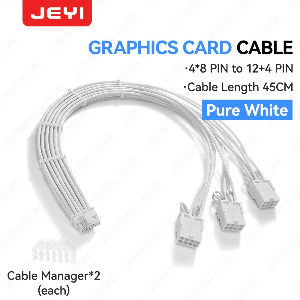 JEYI PSU Extension Cable Kit – 24Pin ATX + 8Pin EPS + 6 + 2Pin PCIe 