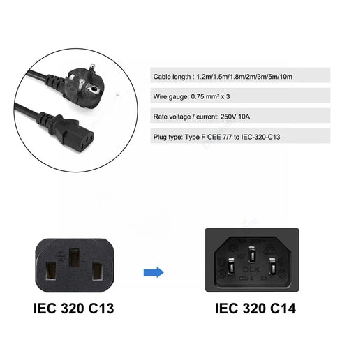 UNIVERSAL POWER CORD 1.5M – SAFE AND STABLE CONNECTION FOR YOUR EQUIPMENT!
