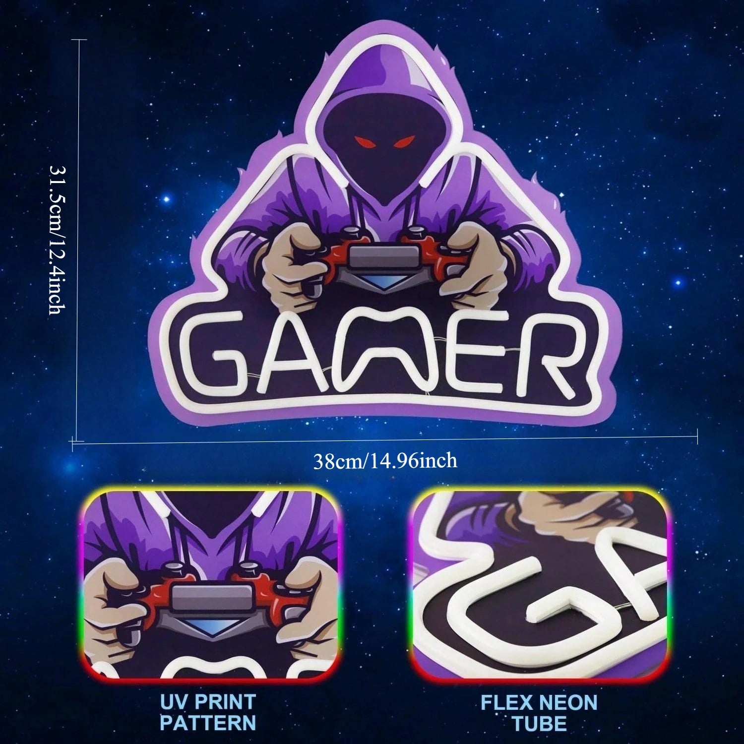 Neon LED Cool Gamer Player
