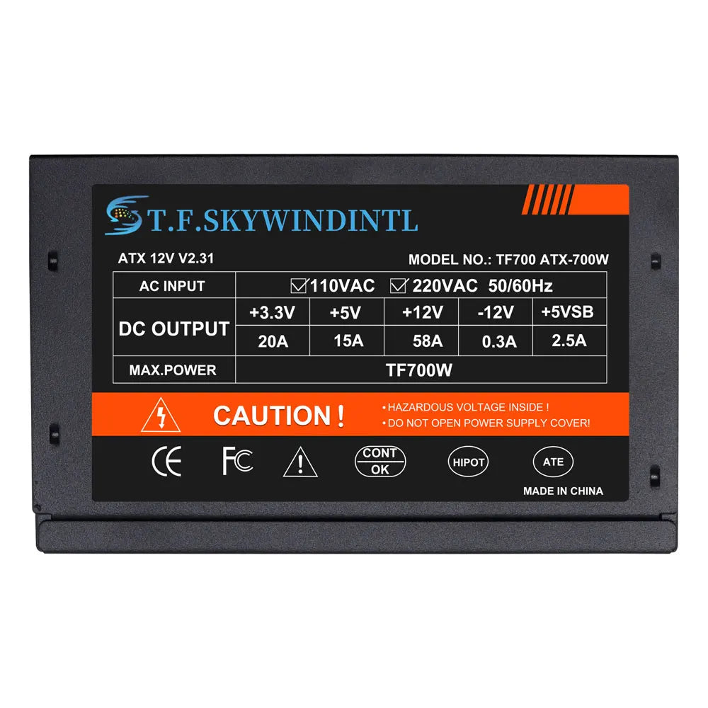 ⚡ Fonte ATX 700W para PC – Silenciosa, Eficiente e Ideal para Games / BTC ⚡