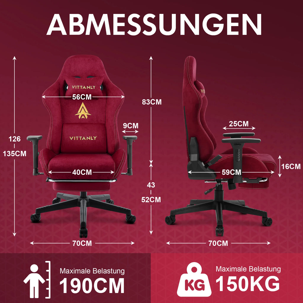 🕹️ Ergonomic Red Gaming Chair – Conforto, Estilo e Desempenho em Cada Partida