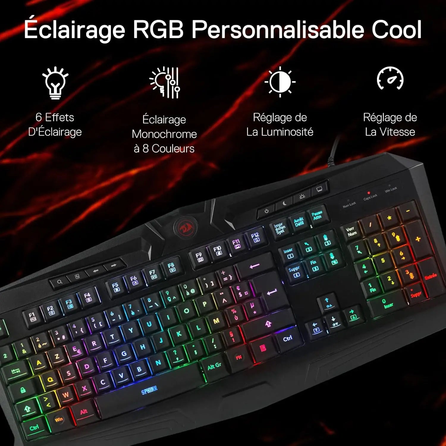 Redragon K503 AZERTY – Teclado Gamer RGB com Conforto e Precisão