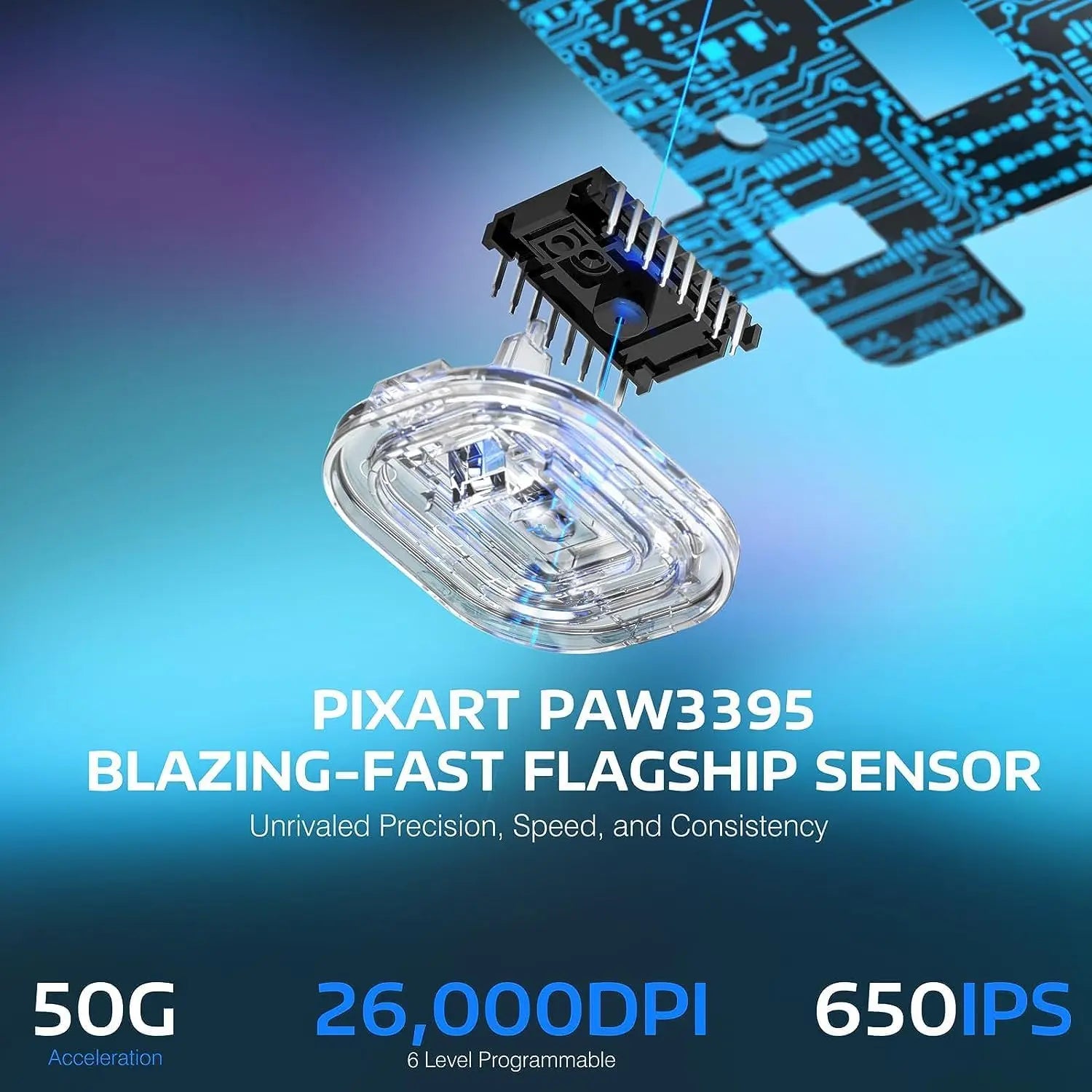 ATTACK SHARK X3 Mouse Gamer Wireless Ultra Leve 49g | Sensor PAW3395 26K DPI | Tri-Mode | 200h Bateria | 5 Botões Programáveis