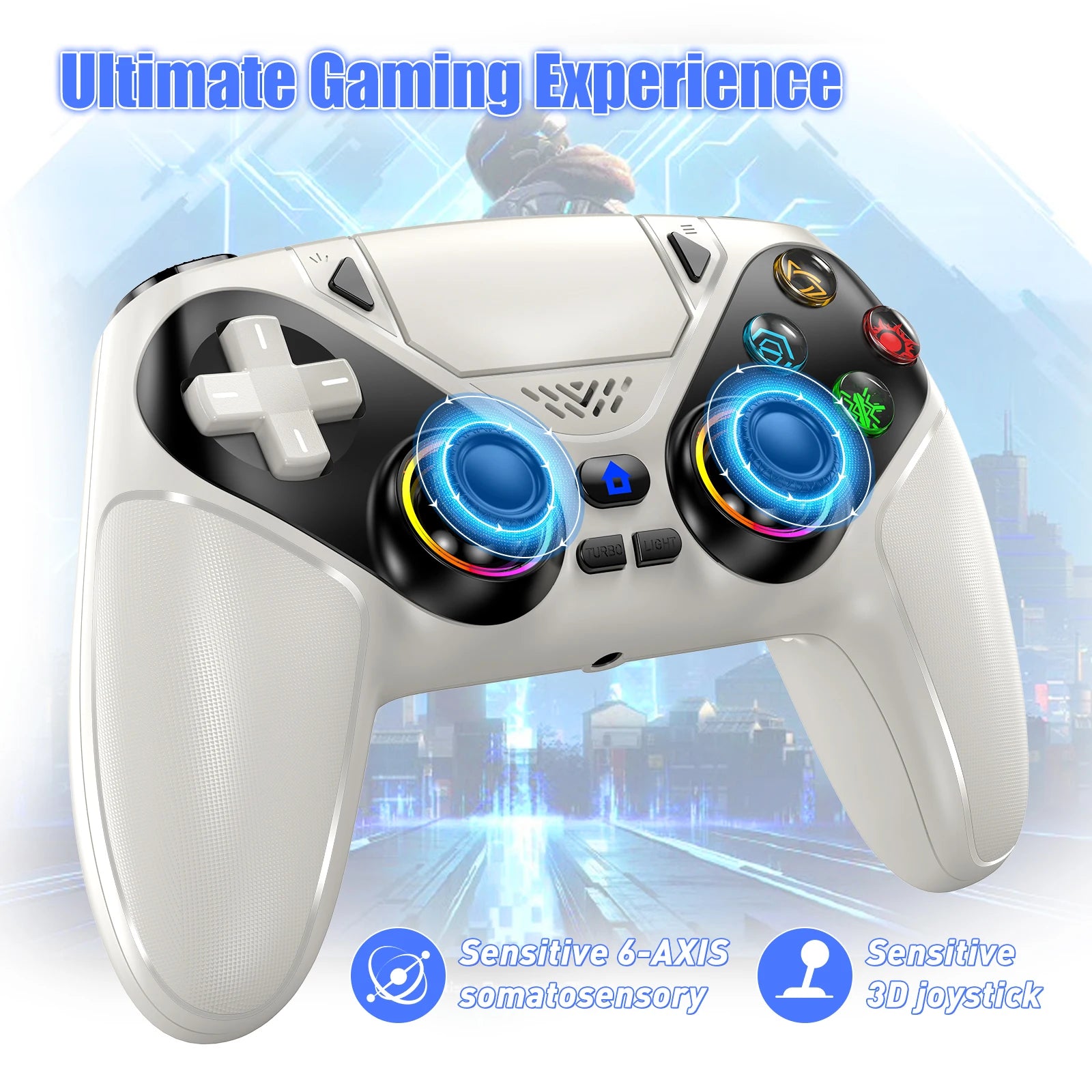 Controle Wireless para PS5 com Tecnologia Hall Effect, Turbo Programável e RGB Personalizável