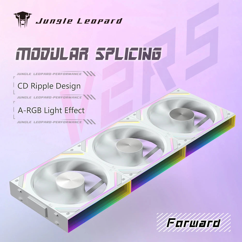 🔥 Jungle Leopard Interstellar V2RS – Kit 3x Ventoinhas ARGB 120mm 🔥