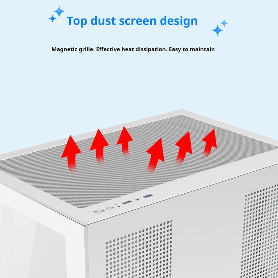 Power Train Dreamland PRO – Gabinete Gamer ATX com Vidro Duplo e Refrigeração Líquida