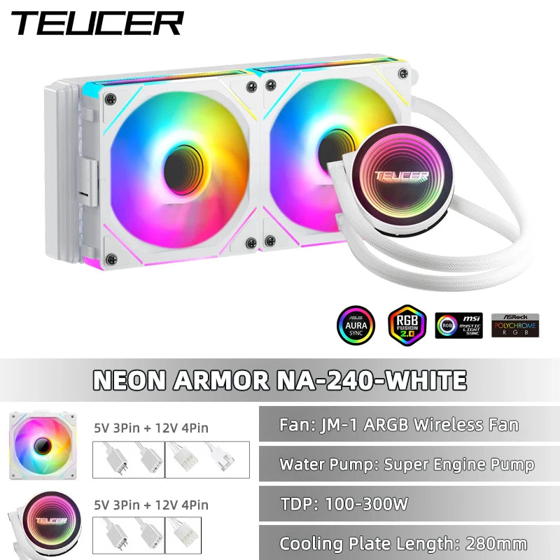 ❄️ TEUCER NA-360 – Resfriamento Líquido 360mm com ARGB para Máxima Performance