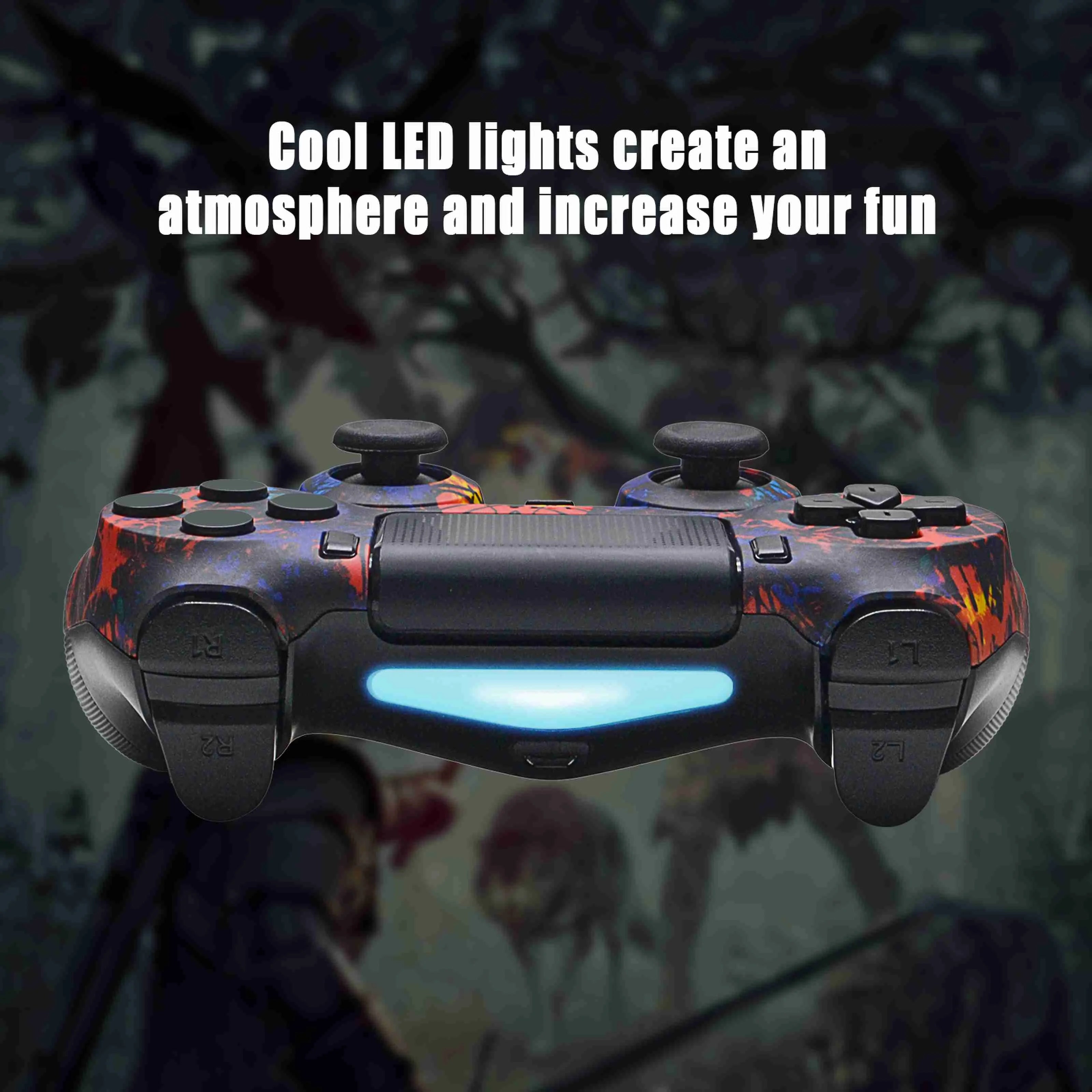 🎮 Controle Compatível PS4 / Pro / Slim / PC – Vermelho Impacto 🔴