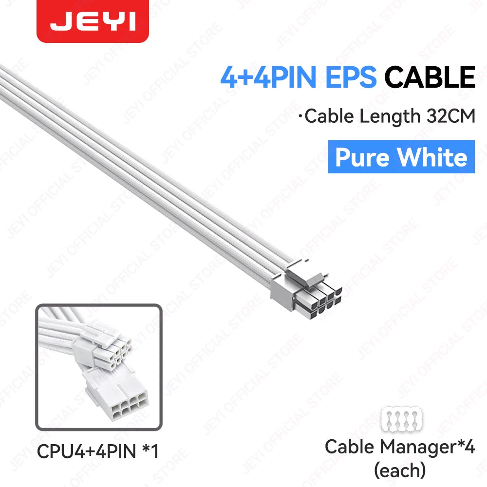 JEYI PSU Extension Cable Kit – 24Pin ATX + 8Pin EPS + 6+2Pin PCIe