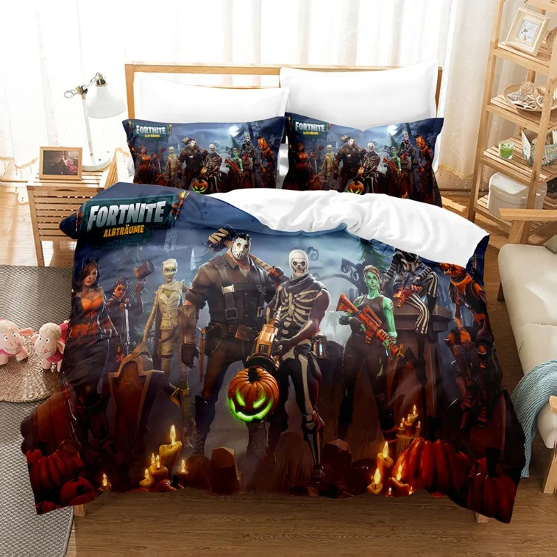 🎮🛏️ Fortnite Bedding Suit – Transforme o Quarto em um Campo de Batalha Épico! 🛏️🎮